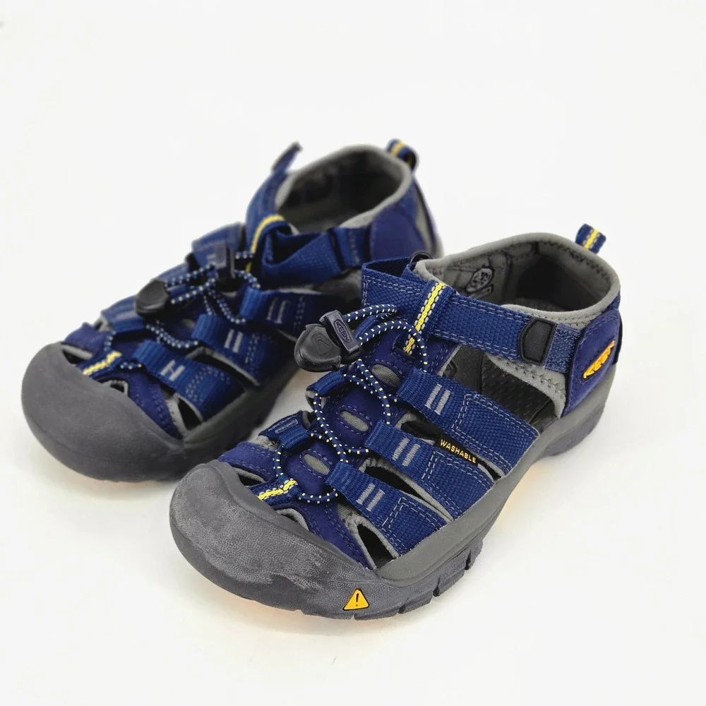 KEEN Newport H2 Navy Blue Yellow Waterproof Closed Toe Sandals Kids Size 13